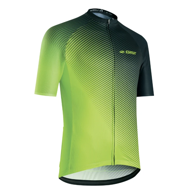 Maillot Gist Été Flow Manches Courtes Zip Total Jaune Fluo L