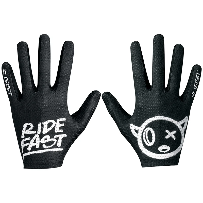 Gants Vélo VTT Long Gist Faster Ride Fast Noir L (Paire Sur Carte) Sans Velcro Compatible Ecran Tactile