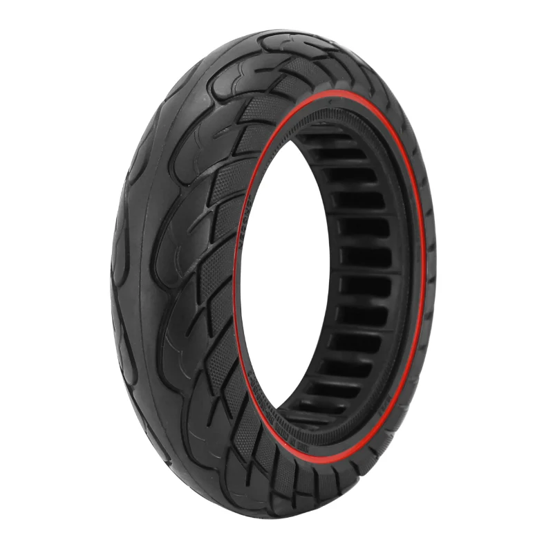 Pneu Trottinette Plein 10 X 2.50 Noir Liseret Rouge (Jante Largeur 45 mm)