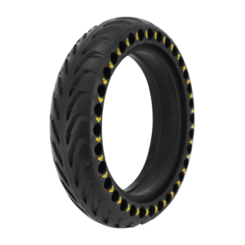Pneu Trottinette Plein Fleche Alveole 8.5 X 2.00 Noir Et Jaune Fluo - Largeur Intérieur 34 mm
