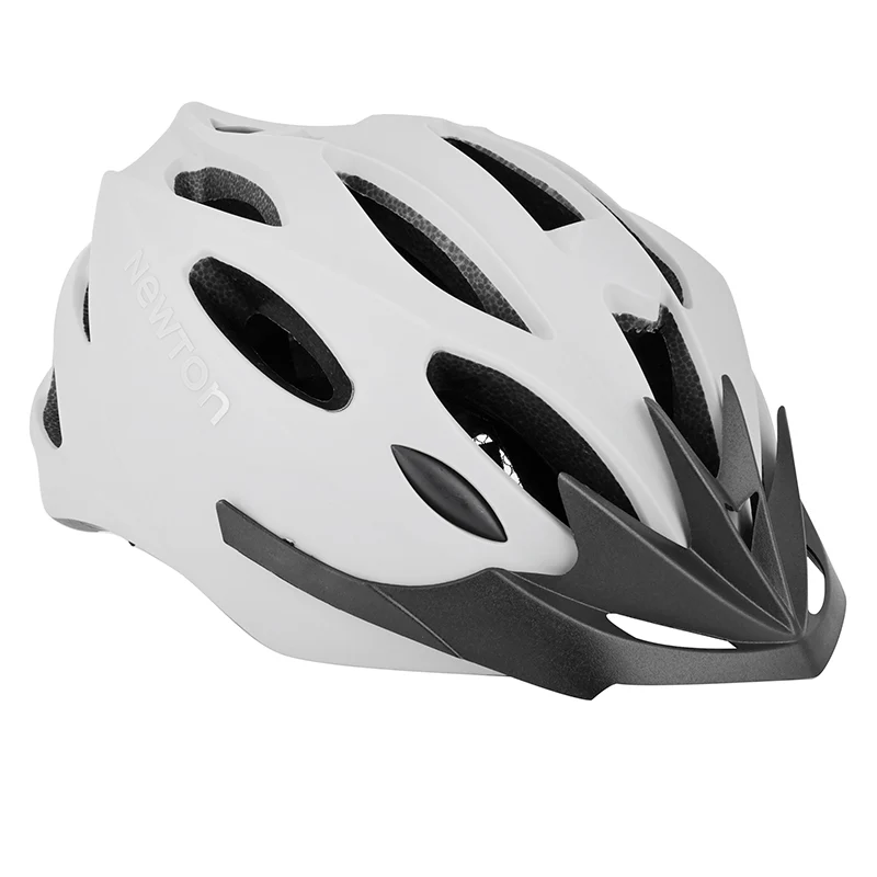 Casque Vélo Adulte Newton Route-VTT Sport Gris Clair Mat In-Mold Fermeture Boucle Fidlock Taille 55-58 Avec Visiere Et Lock (Vendu En Boite)