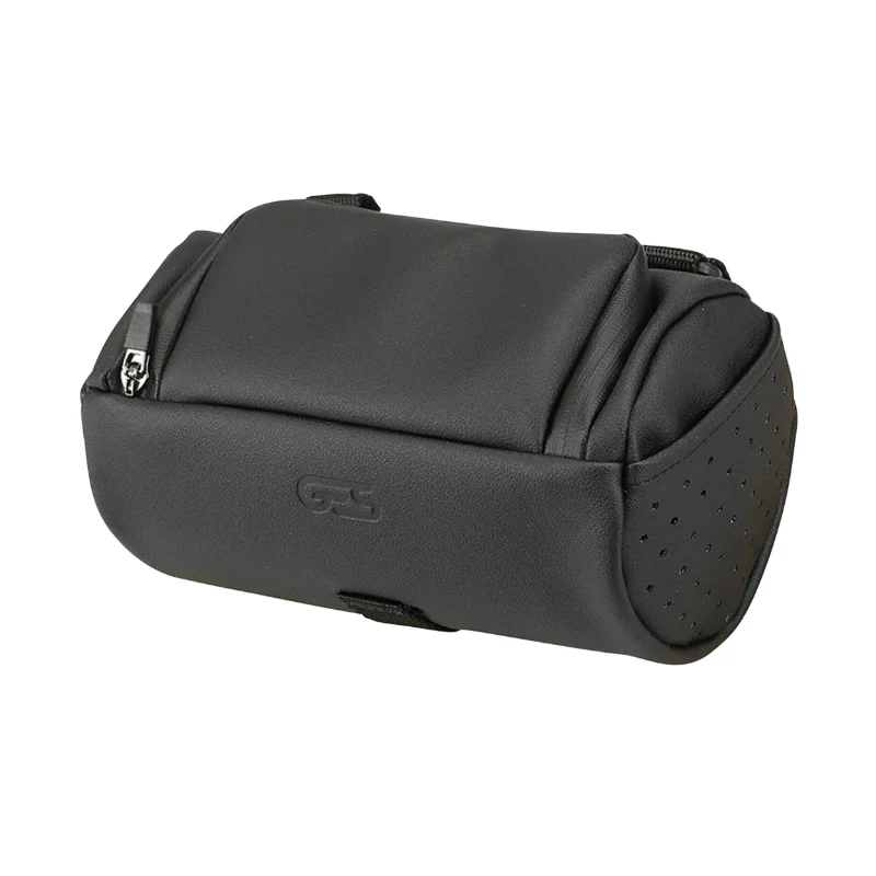 Sacoche De Cintre Ges Gorla Cyclindre Noir Cuir Synthetique Deperlant Fixation Velcros 3L (L22 X Diam 12 cm)