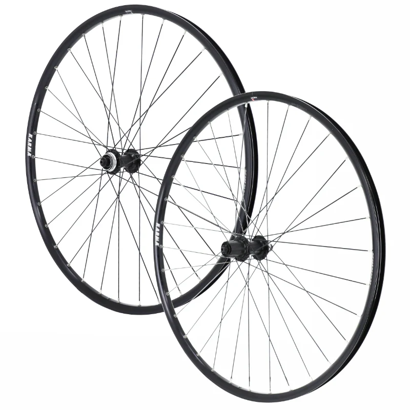 Roues VTT Disque Blocage 27.5 Karma Noir Double Paroi Avec Oeillets Moyeu Shimano Tx505 Centerlock 9-10-11V (Paire) 32 Rayons Noir Jante 21C