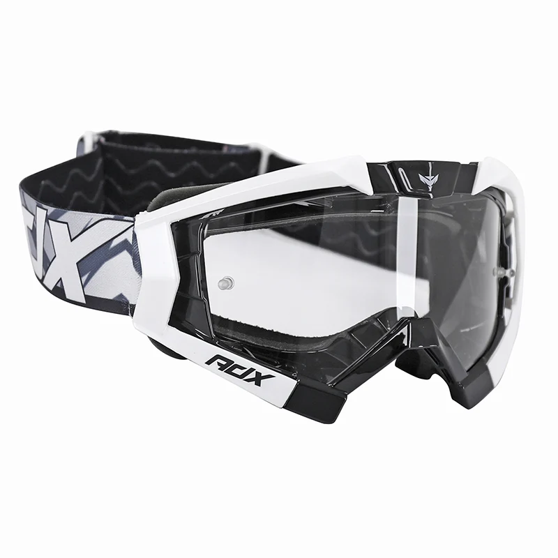Masque-Lunettes Cross Adx Mx Noir-Blanc Ecran Transparent Anti-Rayures (Homologué En1938) (+ Livre Avec Ecran Miroir)