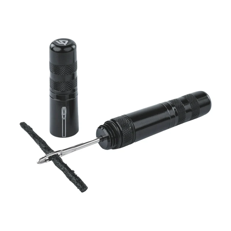 Kit Réparation Pneu Tubeless Route - VTT Hutchinson Par L'Extérieur Avec Meches - Capsule Alu (5 Meches D 1.5 mm + 5 Meches D 3 mm + Outil)