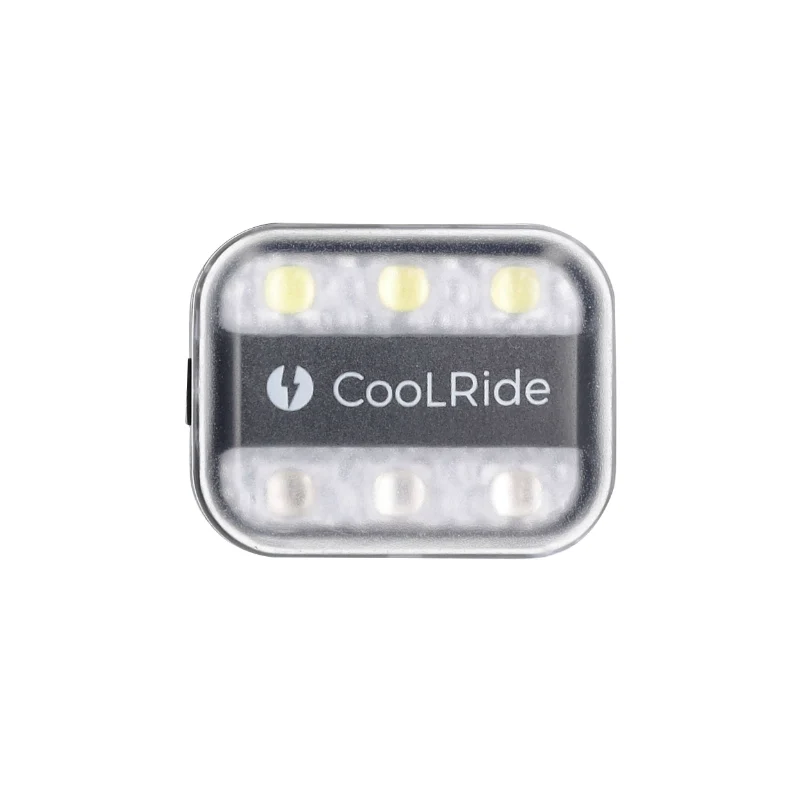 Éclairage Vélo Coolride Usb Arrière Clip Sur Tige De Selle Et Adaptateur Pour Fixation Sac A Dos 6 LED