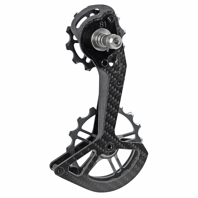 Chape Dérailleur Oversize Route Arrière Compatible Shimano Ultegra Rd8150 - Dura-Ace 12V Rd9250 (En Carbone Avec Roulement Céramique Et Galets 12 Et 16 dents)
