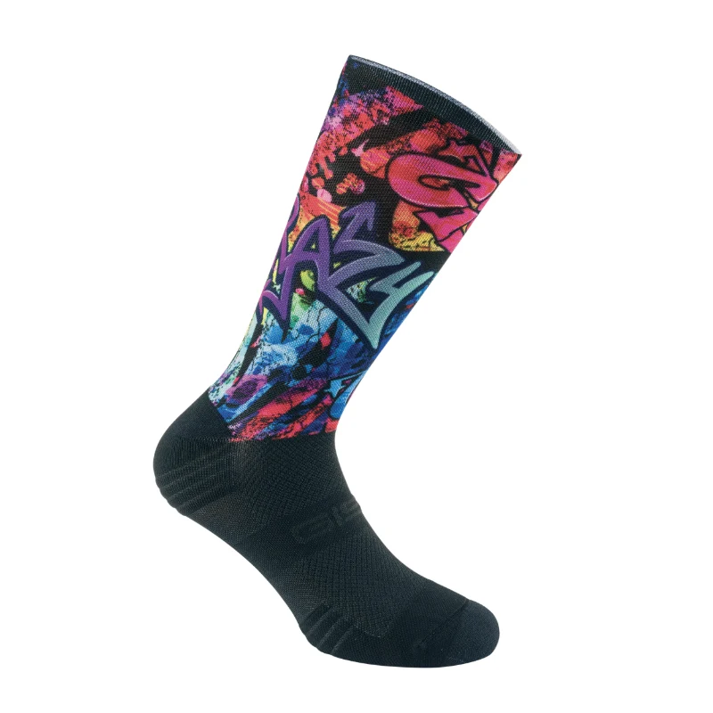 Chaussettes - Socquettes Été Gist Range Noir Murales Design Muticolor 43-47 Ecologique - Hauteur 22 cm (Paire)