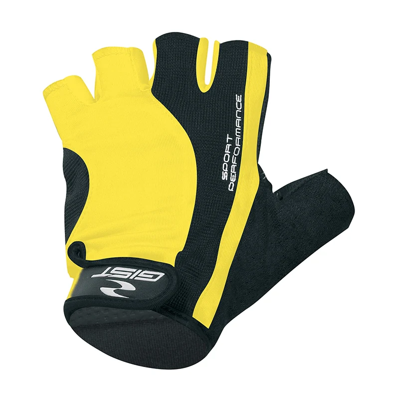 Gants Vélo Court Gist Pro Jaune Fluo L (Paire Sur Carte) Avec Velcro