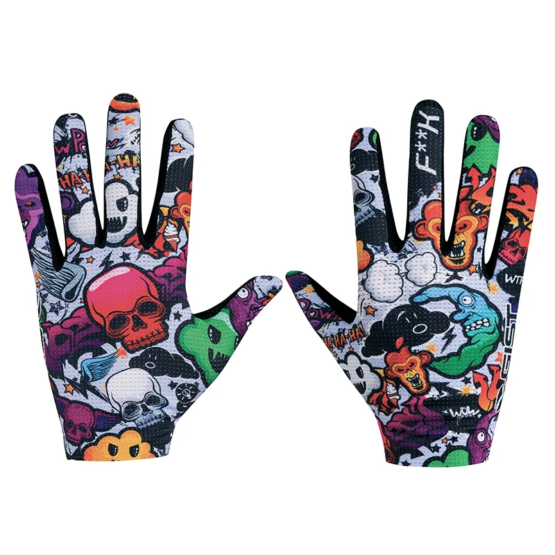 Gants Vélo VTT Long Gist Faster Deco Murales S (Paire Sur Carte) Sans Velcro Compatible Ecran Tactile