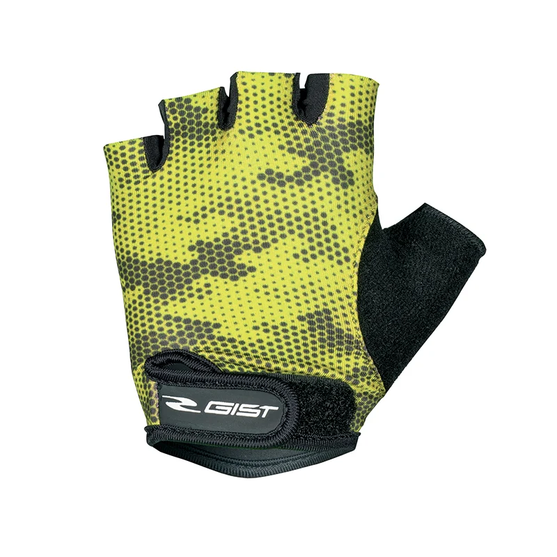 Gants Vélo Enfant Kid Court Gist Jaune Fluo-Noir S (Paire Sur Carte) Avec Velcro