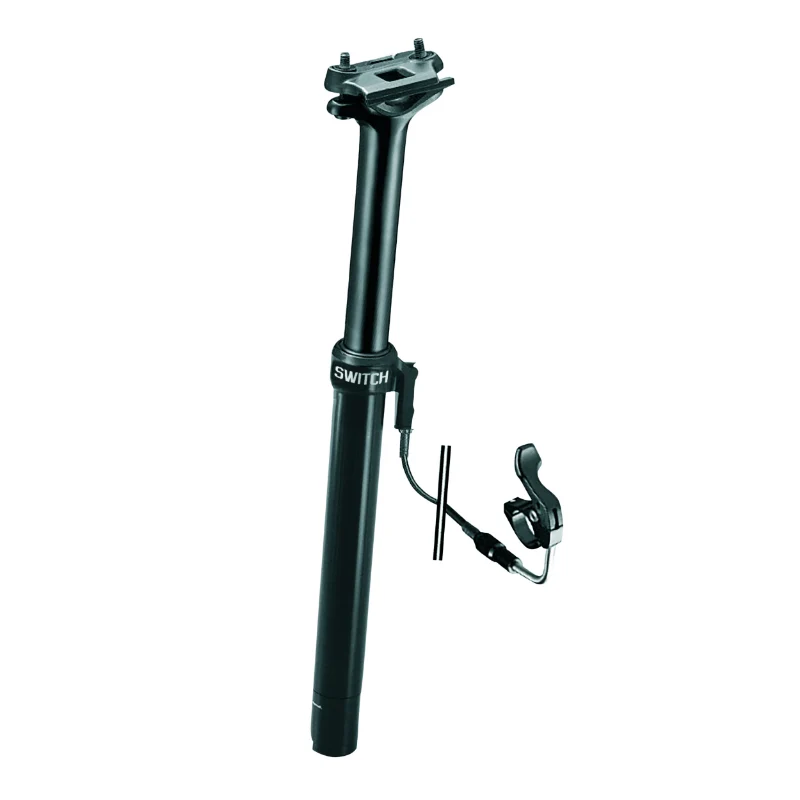 Tige De Selle VTT Télescopique Switch Alu Noir Diam. 27,2 L390 mm (Réglage Par Câble Externe 0-125 mm) Fixation Cintre
