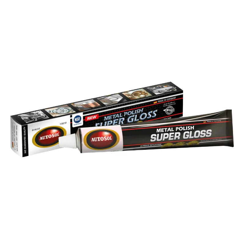 Polish Métal Effet Brillant Autosol Super Gloss (Tube 75 Ml) (Poli Tout Métal : Alu, INOX, Acier...) (Made In Germany - Qualite Premium)