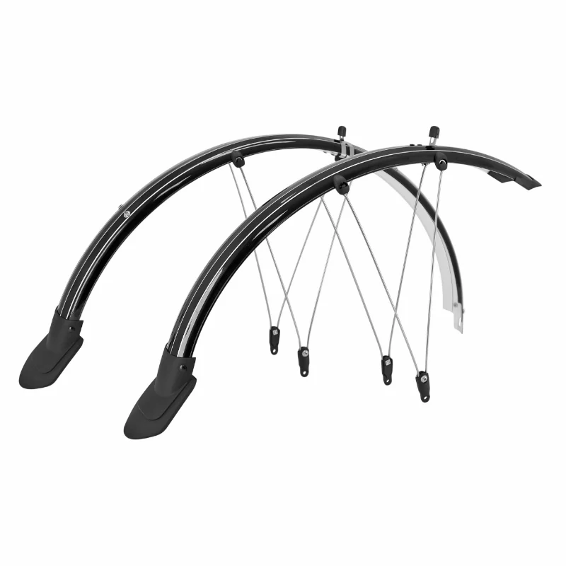 Garde Boue City-VTC Tringles 28"-700X35 P2R Trekking Plastic Noir Incassable Largeur 60 mm (Paire) - Reprends Sa Forme Initiale Après Deformation