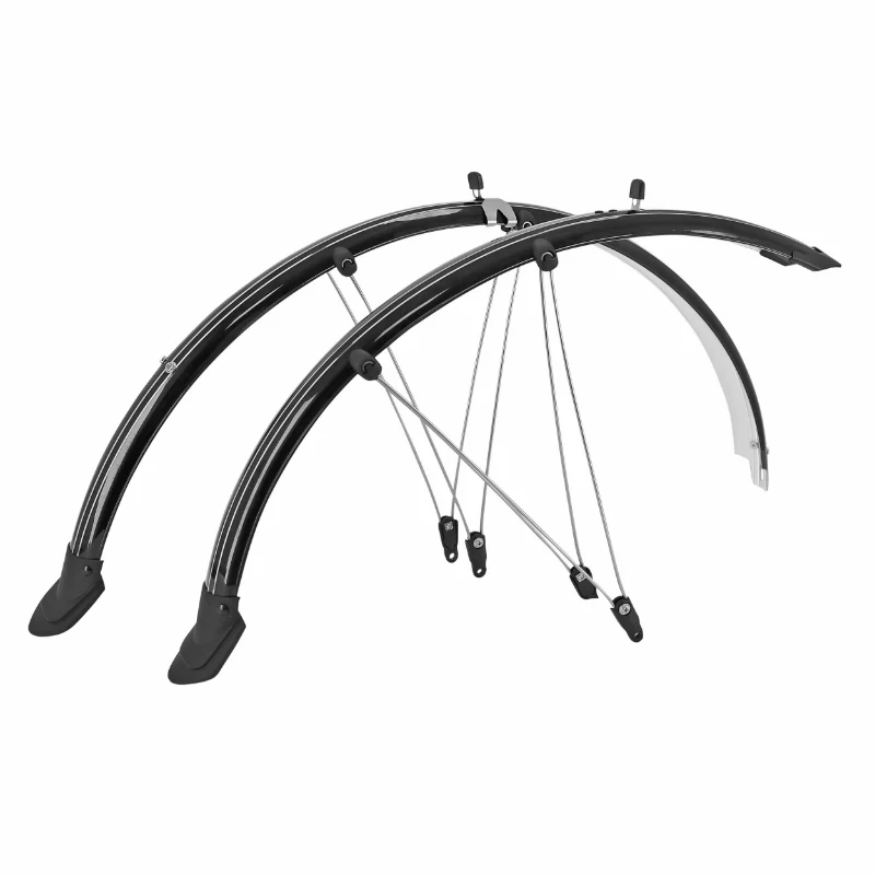 Garde Boue City-VTC Tringles 28"-700X35 P2R Trekking Plastic Noir Incassable Largeur 45 mm (Paire) - Reprends Sa Forme Initiale Après Deformation