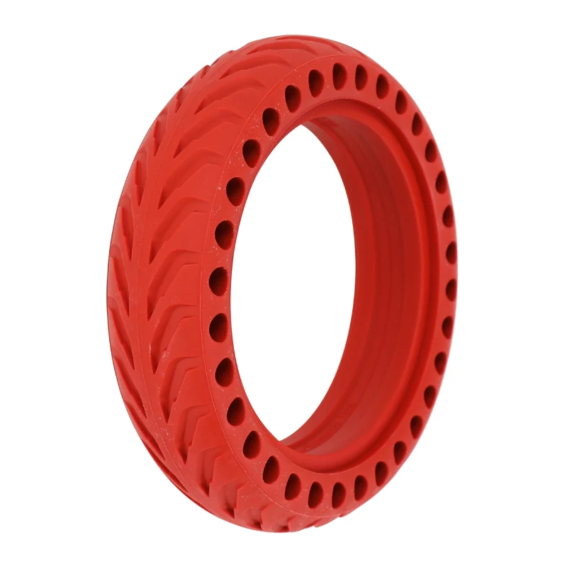 Pneu Trottinette Plein Alveole 8.5 X 2.00 Color Rouge - Largeur Intérieur 34 mm (Pour Xiaomi M365 Et Autres) (Offre Spéciale)