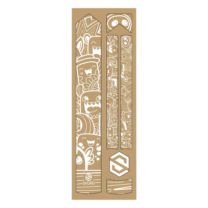 Autocollant-Sticker De Protection Cadre Vélo Skuad Modele Comics Blanc (3M)