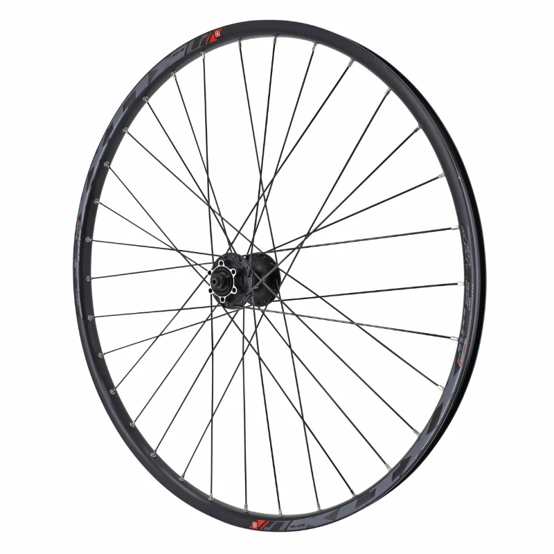 Roue VTT Disque Blocage 27.5" Klixx Tubeless Ready Avant Noir Moyeu Shimano M475 Disque 6 Trous Rayons Renforces En 2.2 mm Pour VAE - Jante 23C 32 Rayons All Mountain
