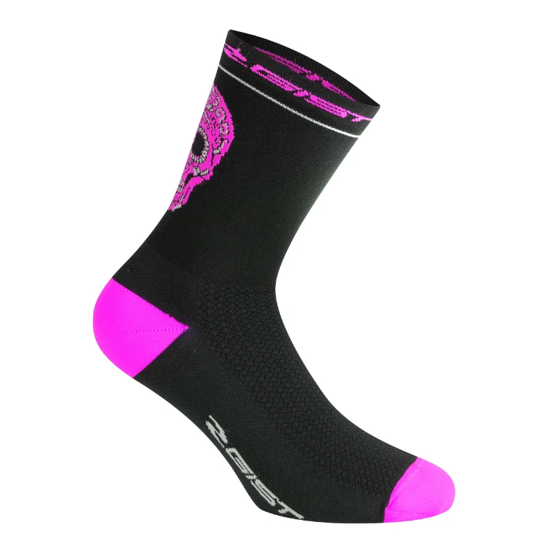 Chaussettes - Socquettes Été Gist Crane-Skull Noir-Rose Fluo 40-43 - Hauteur 18 cm (Paire)