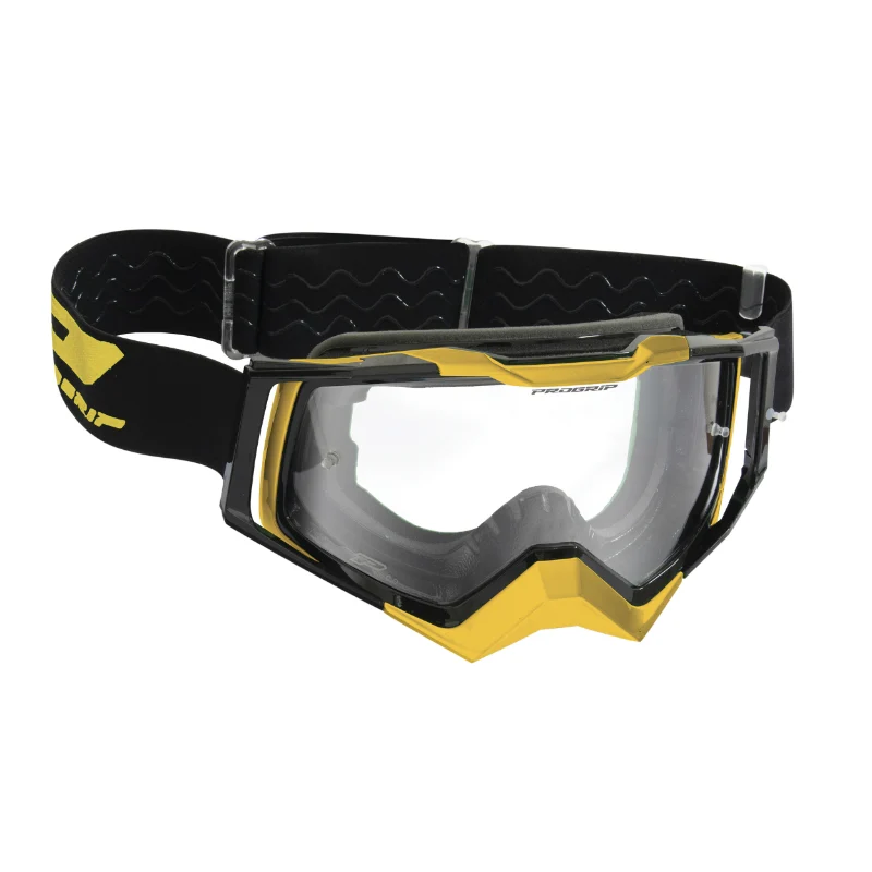 Masque-Lunettes Cross Progrip 3309 Tr Rapid Gris-Or-Noir Ecran Transparent Anti-Rayures-Anti U.V.-Anti-Buee (Homologué Ce-En-N° Ac-96025 Rev.2)