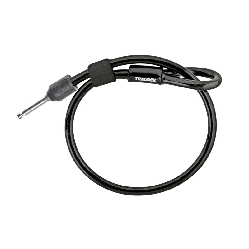 Antivol Vélo Câble A Boucle Pour Fer A Cheval Trelock Zr310 Plug Câble Noir 1.50M Diam 10 mm (Profondeur Plug Fixation 50 mm Et Diam 9.6 mm)