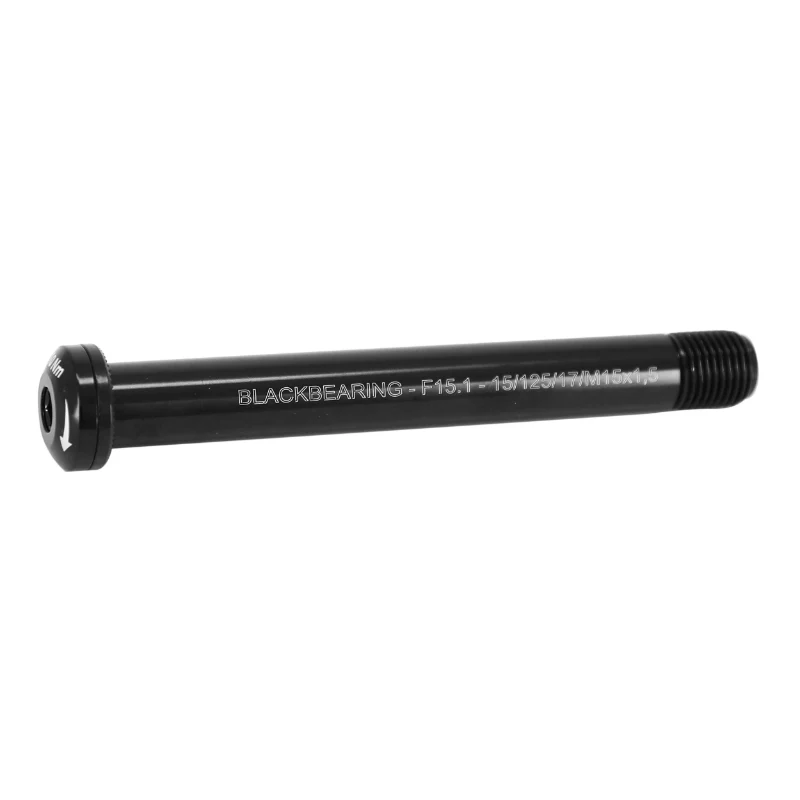 Axe Traversant - Blocage Roue Avant Blackbearing Filetage M15 X 1.5 mm 15 X 110 Noir (125 mm Hors Butee Dont Filetage 17 mm)