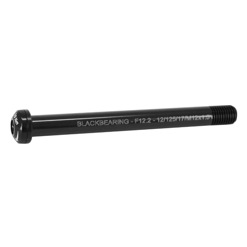 Axe Traversant - Blocage Roue Avant Blackbearing Filetage M12 X 1.5 mm 12 X 100 Noir (125 mm Hors Butee Dont Filetage 17 mm)