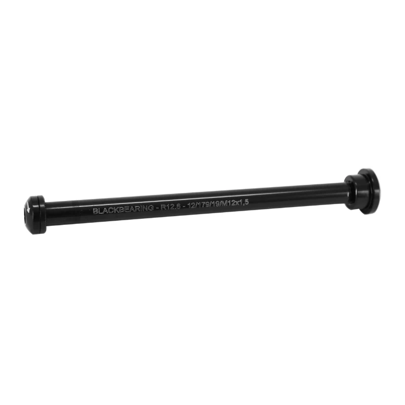 Axe Traversant - Blocage Roue Arrière Blackbearing Filetage M12 X 1.5 mm Noir (179 mm Hors Butee Dont Filetage 20 mm) Avec Écrou