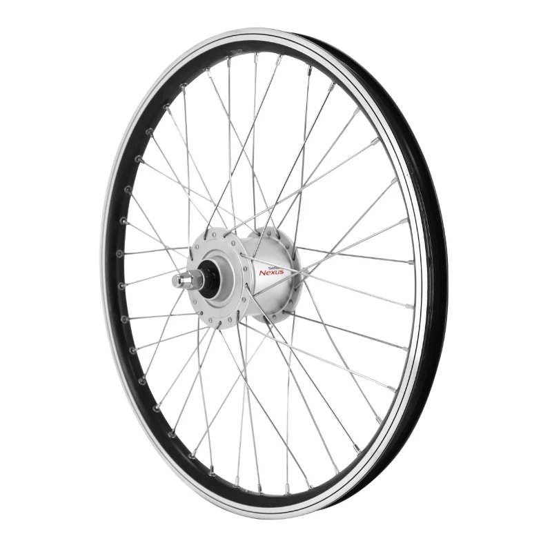Roue VTT Patin 20" Er10 Avant Noir Moyeu Shimano Dynamo Axe Plein Dh-C3000 6V-3W Jante 19C (Pour Éclairage Avant Et Arrière)
