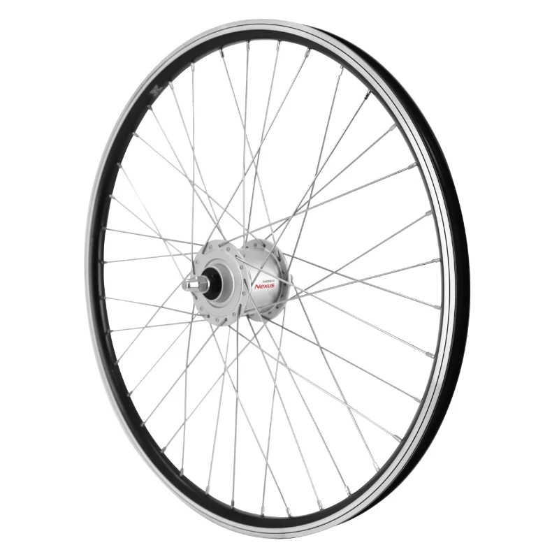 Roue VTT Patin 24" Er10 Avant Noir Moyeu Shimano Dynamo Axe Plein Dh-C3000 6V-3W Jante 19C (Pour Éclairage Avant Et Arrière)