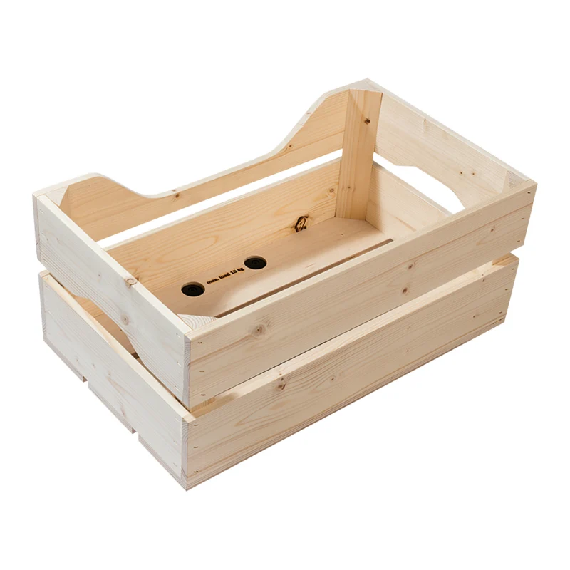 Caisse Arrière Bois Racktime Woodpacker 2.0 Avec Anse Sur Porte Bagage (49X24X29 cm) - Compatible VAE Et Systeme Racktime Snapit 2.0