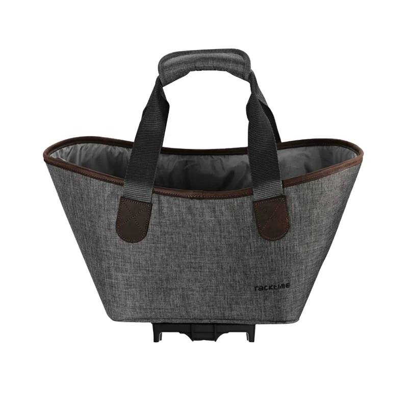 Panier-Sac A Main Vélo Racktime Agnetha 2.0 Gris Fixation Porte Bagage (L 34 cm X L 26 cm X H 37 cm) - Compatible Systeme Racktime Snapit 2.0 (Nouvelle Version Après 2021 Monte Chez Scott)