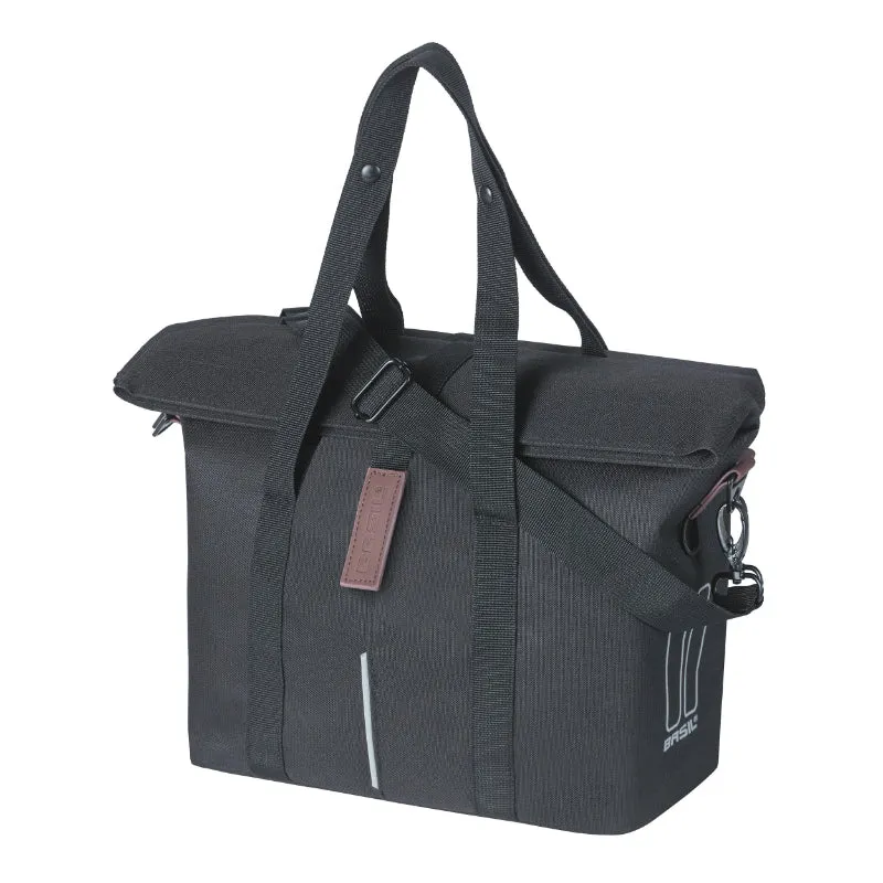 Sac A Main Vélo Basil City 8-11L Noir Étanche Fixation Klickfix Non Inclus Ou Crochet Hook