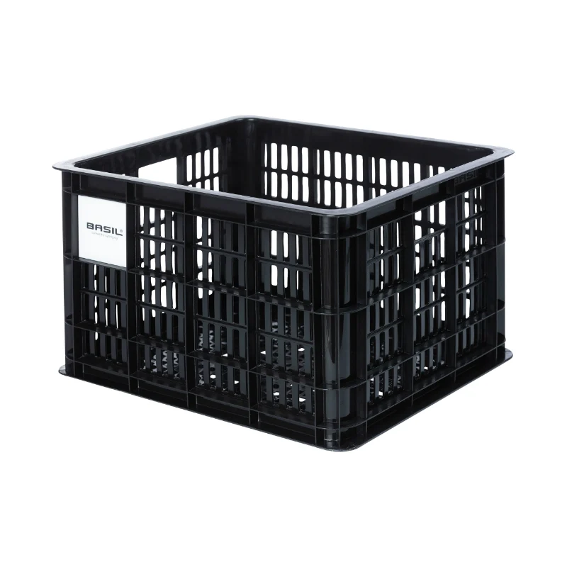 Panier - Caisse Plastique Recycle Basil Noir 29L Avant-Arrière (33X44X25 cm) (Possibilite De Fixer Avec Ref 150413)