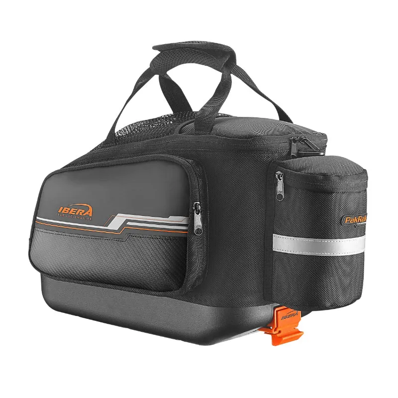 Sacoche Arrière Vélo Trunkbag Ibera Commuter Bag Noir 17L Fixation Porte Bagage Systeme Pakrak (38X22X26 cm) -