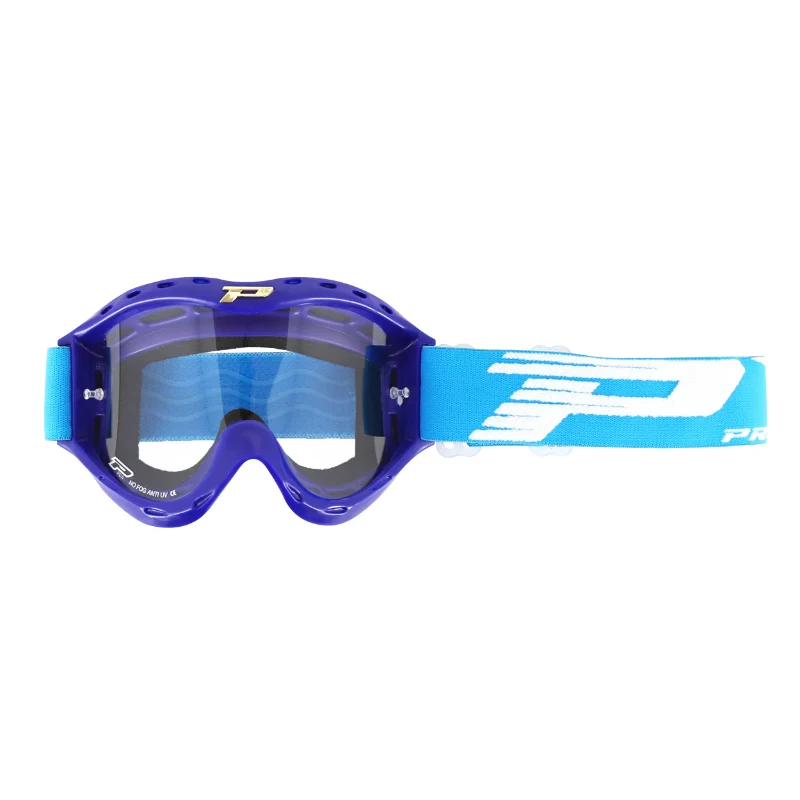 Masque-Lunettes Cross Progrip Enfant 3101 Tr Atzaki Bleu Ecran Transparent Anti-Buee-Anti-Uv