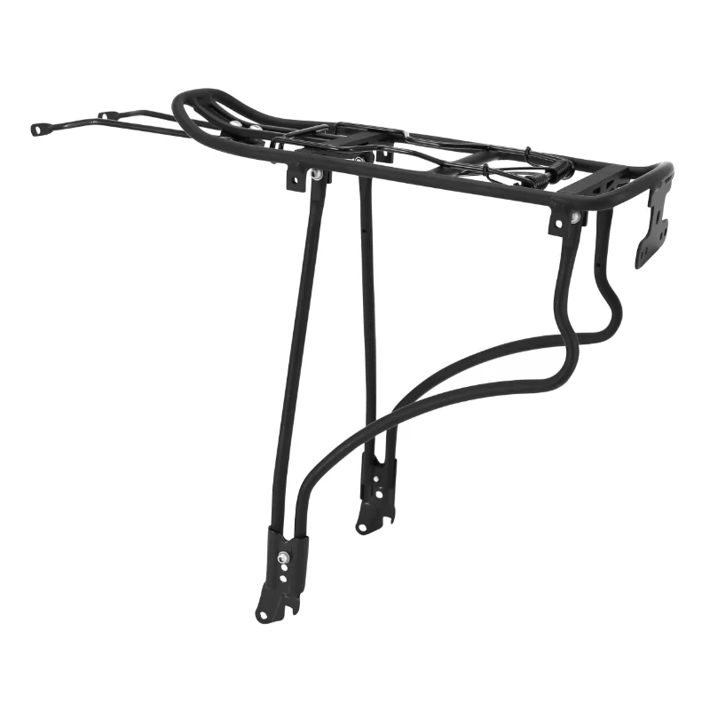 Porte Bagage Vélo Arrière A Tringles P2R Alu Noir Réglable 26" A 29'' Avec Porte Paquet (Surface Plateforme 39X14 cm) - Poids 10Kgs