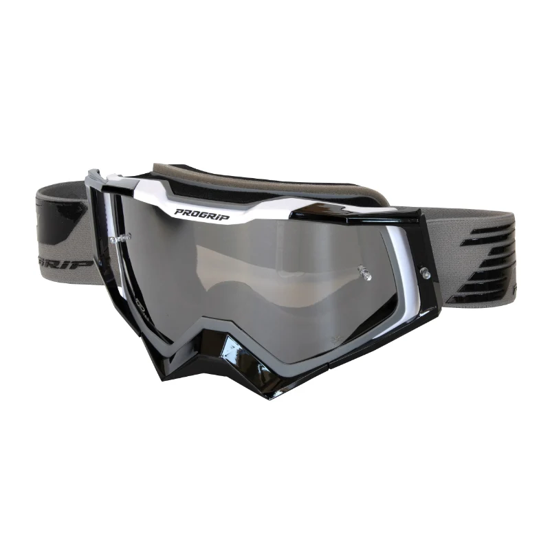 Masque-Lunettes Cross Progrip 3309 Fl Rapid Multilayered Gris-Noir-Blanc Ecran Miroir Fume Anti-Rayures-Anti U.V.-Anti-Buee (Homologué Ce-En-N° Ac-96025 Rev.2)