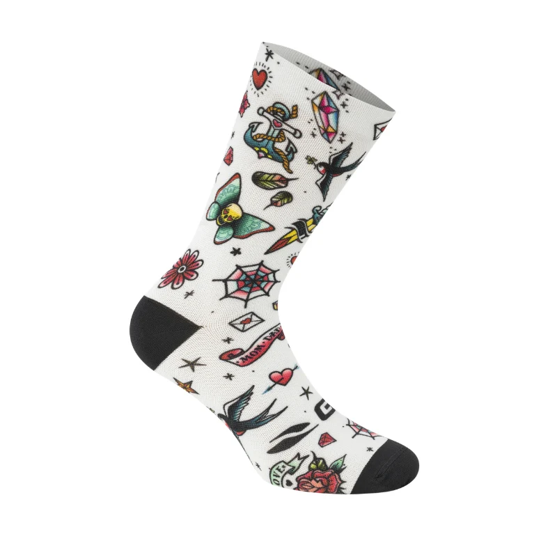 Chaussettes - Socquettes Été Gist Trendy Tattoo Blanc 43-47 Ecologique - Hauteur 20 cm (Paire)