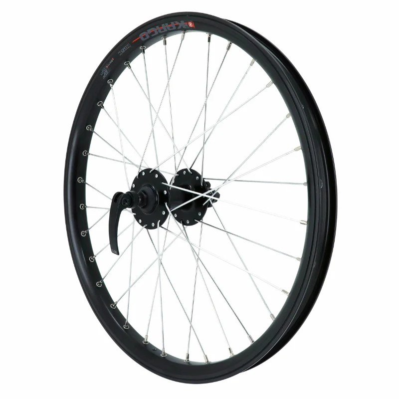 Roue VTT - Cargo - VAE - E-Bike - Longtail Disque Blocage 20" Kargo L Avant Noir Moyeu Velox 6 Trous (Renforcé) Jante 25C 32 Rayons -Poids Max 225 Kg-
