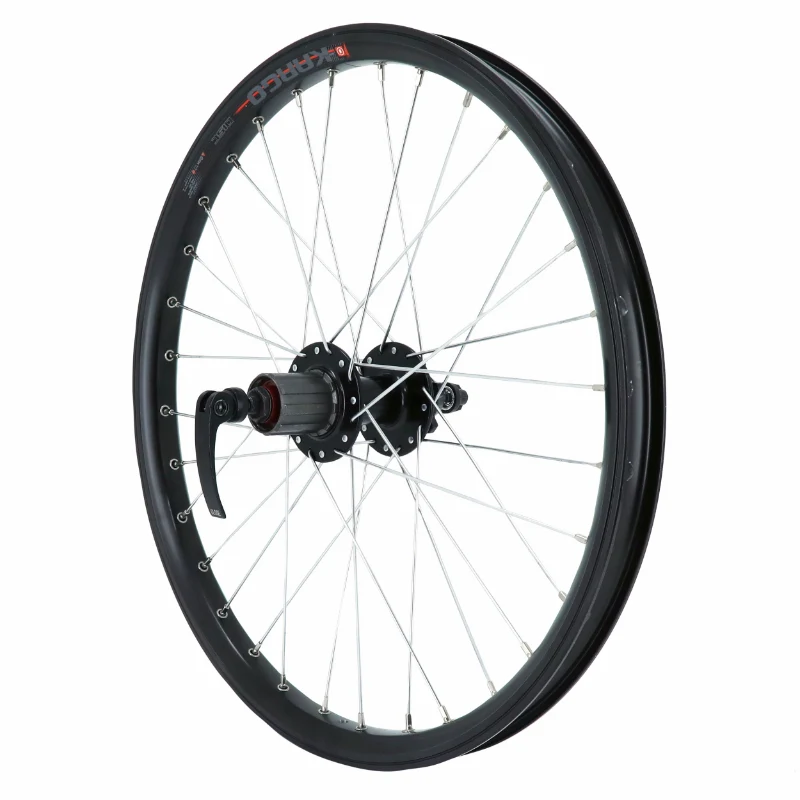 Roue VTT - Cargo - VAE - E-Bike - Longtail Disque Blocage 20" Kargo L Arrière Noir Moyeu Velox 6 Trous Cassette 11-10-9V (Renforcé) Jante 25C 32 Rayons -Poids Max 225 Kg-