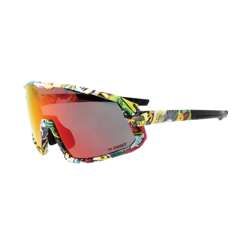 Lunettes Vélo Adulte Gist Next Monture Pop Jaune (3 Verres Interchangeables - Protection 100% Uv - Uva - Uvb) Vision Optimale, Ultra Adherentes, Tres Resistantes (Verre Cat 3)
