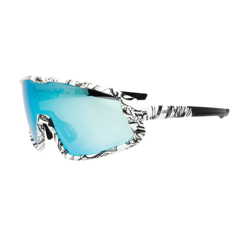 Lunettes Vélo Adulte Gist Next Monture Pop Blanc (3 Verres Interchangeables - Protection 100% Uv - Uva - Uvb) Vision Optimale, Ultra Adherentes, Tres Resistantes (Verre Cat 3)