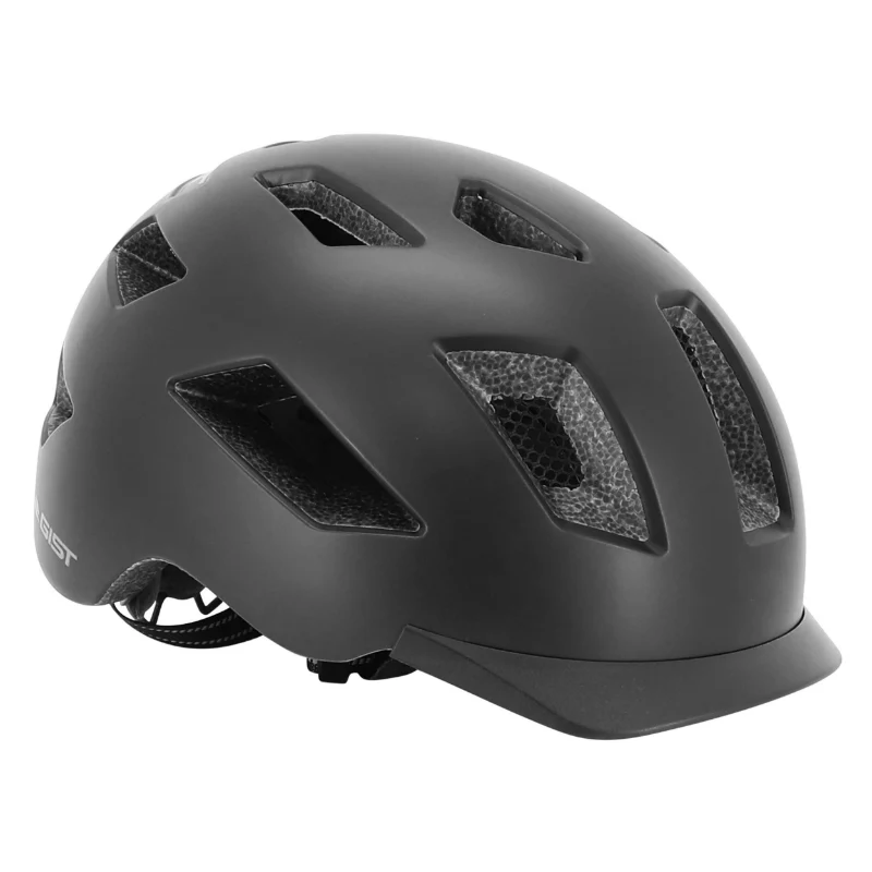 Casque Vélo Adulte Gist Urbain Smart Noir In-Mold Avec Éclairage Arrière Taille 56-62 Réglage Molette - Lumière Visible A 200 M