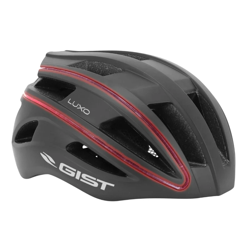 Casque Vélo Adulte Gist Urbain Luxo Noir In-Mold Avec Éclairage Usb 360° Taille 52-58 Réglage Molette