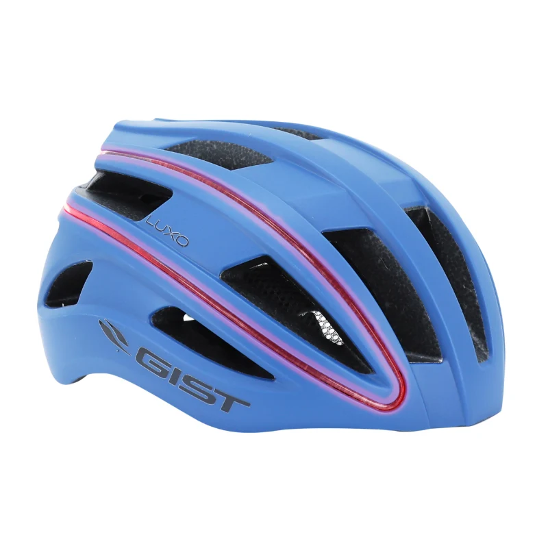 Casque Vélo Adulte Gist Urbain Luxo Bleu In-Mold Avec Éclairage Usb 360° Taille 56-62 Réglage Molette