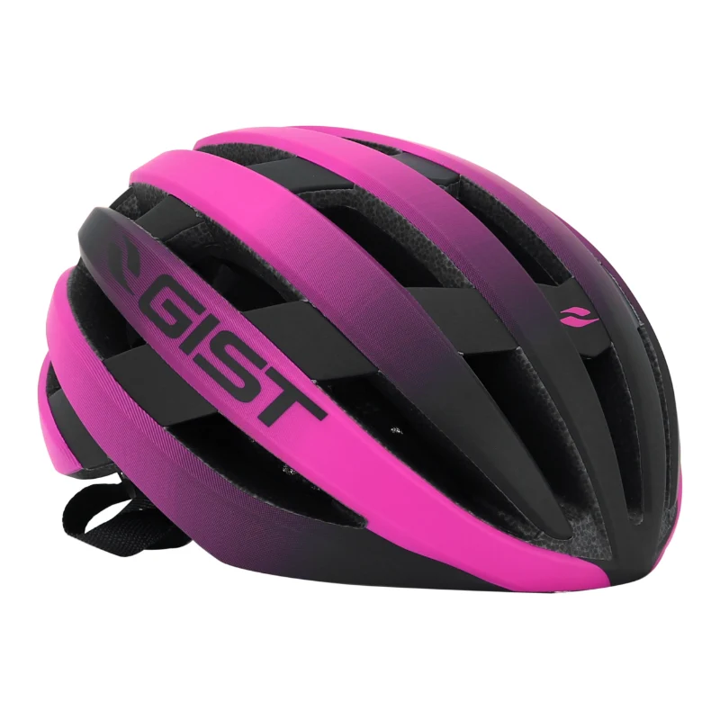 Casque Vélo Adulte Gist Route Revol Fuschia-Noir Femme Et Junior Full In-Mold Taille 52-55 Réglage Molette