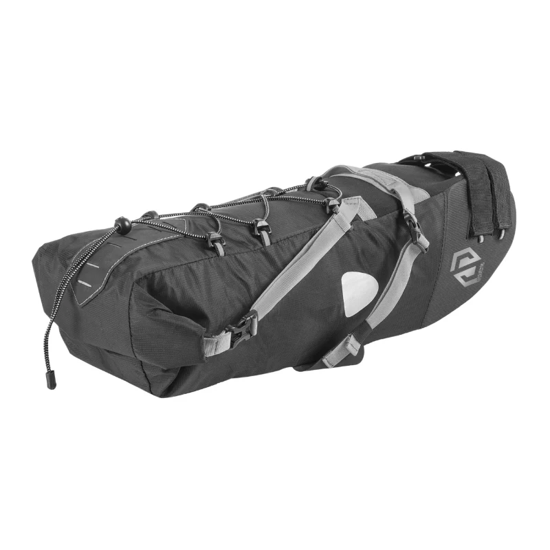 Sacoche De Selle - Seatpack Vélo Skuad Noir Medium 5.5L. Étanche Fixation Velcro ( L 46 cm X L 9 cm X11 cm) Charge Maxi 5Kgs