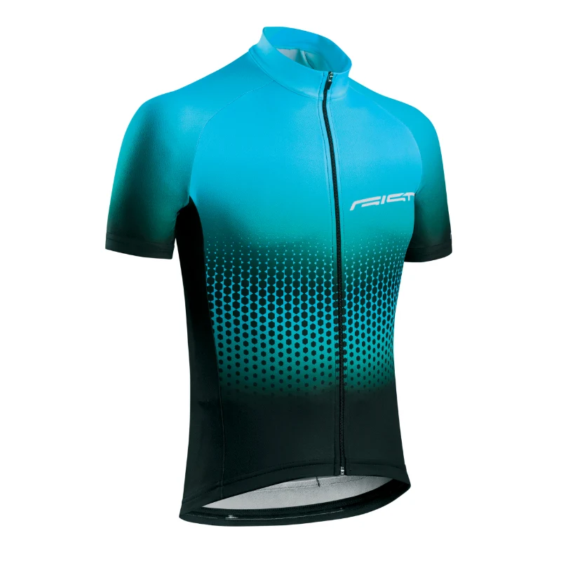 Maillot Gist Été Junior Manches Courtes Zip Total Bleu Degrade 10-12 Ans
