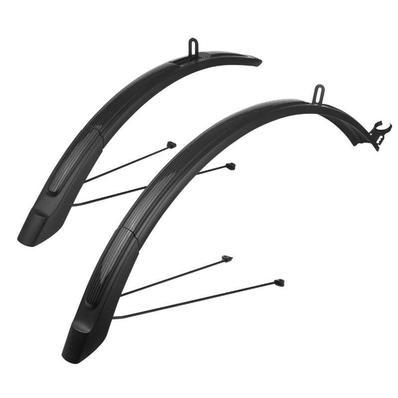 Garde Boue City-VTC Tringles 26-28'' Polisport Expander Noir Largeur 51 mm (Paire) Réglable En Longueur Compatible V-Brake Et Disque